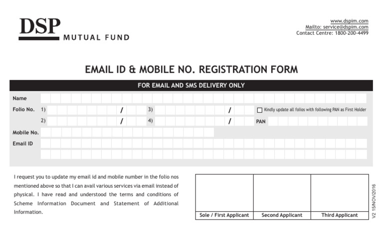 DSP Email and Mobile Update Form | PDF