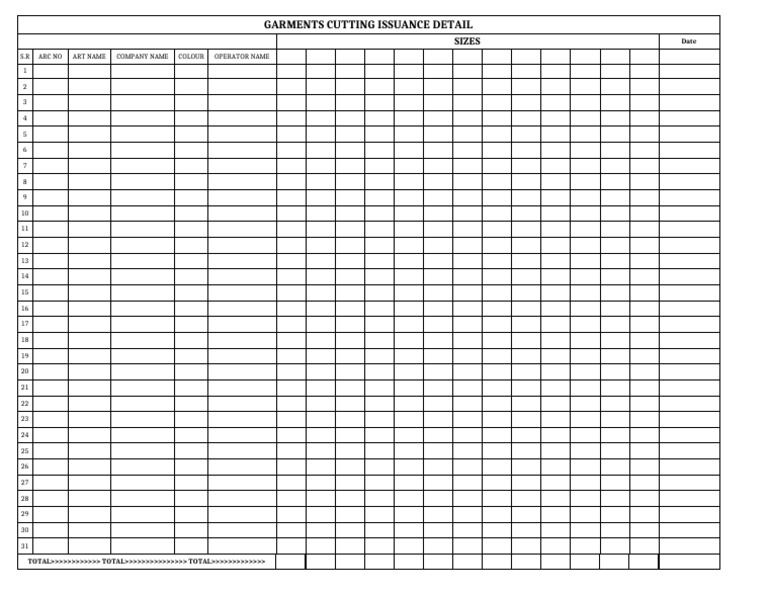 Cutting Issue Format | PDF