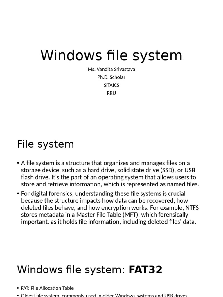 Overview of Windows File Systems | PDF