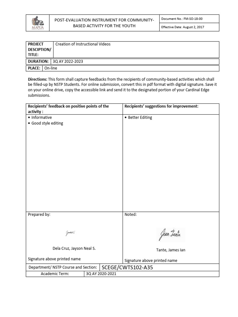 DelaCruz - JN CWTS A35 PE | PDF