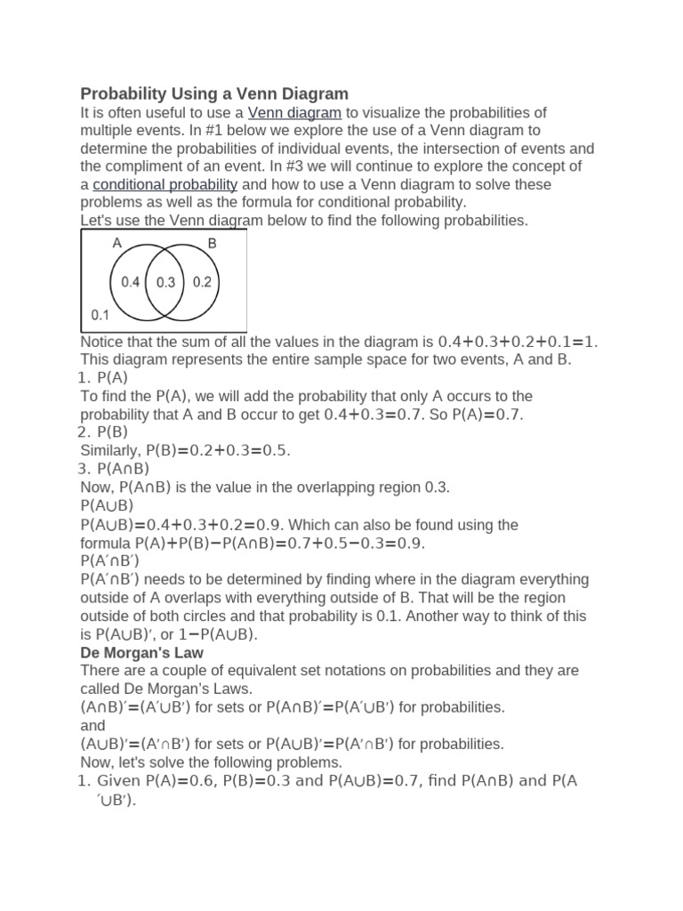 Venn Diagrams in Probability Analysis | PDF | Probability | Applied ...