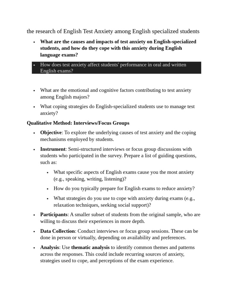 the research of English Test Anxiety among English specialized students ...
