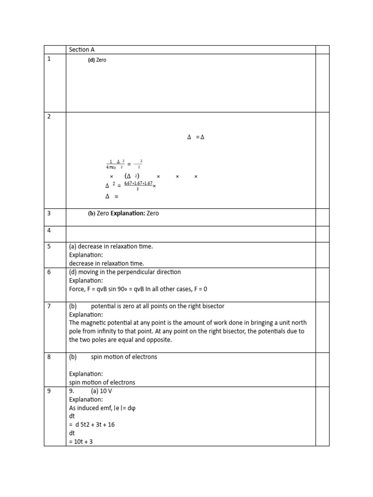 Sample Paper of Physics | PDF | Sphere | Physical Quantities