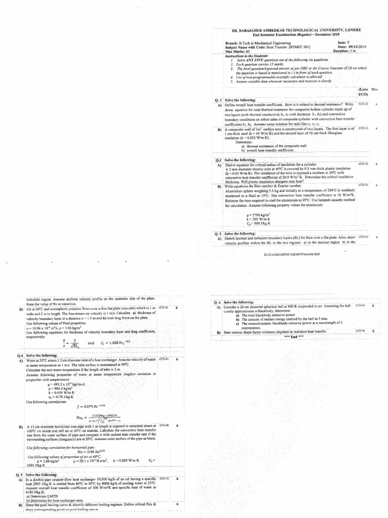Heat Transfer Dec 2019 | PDF