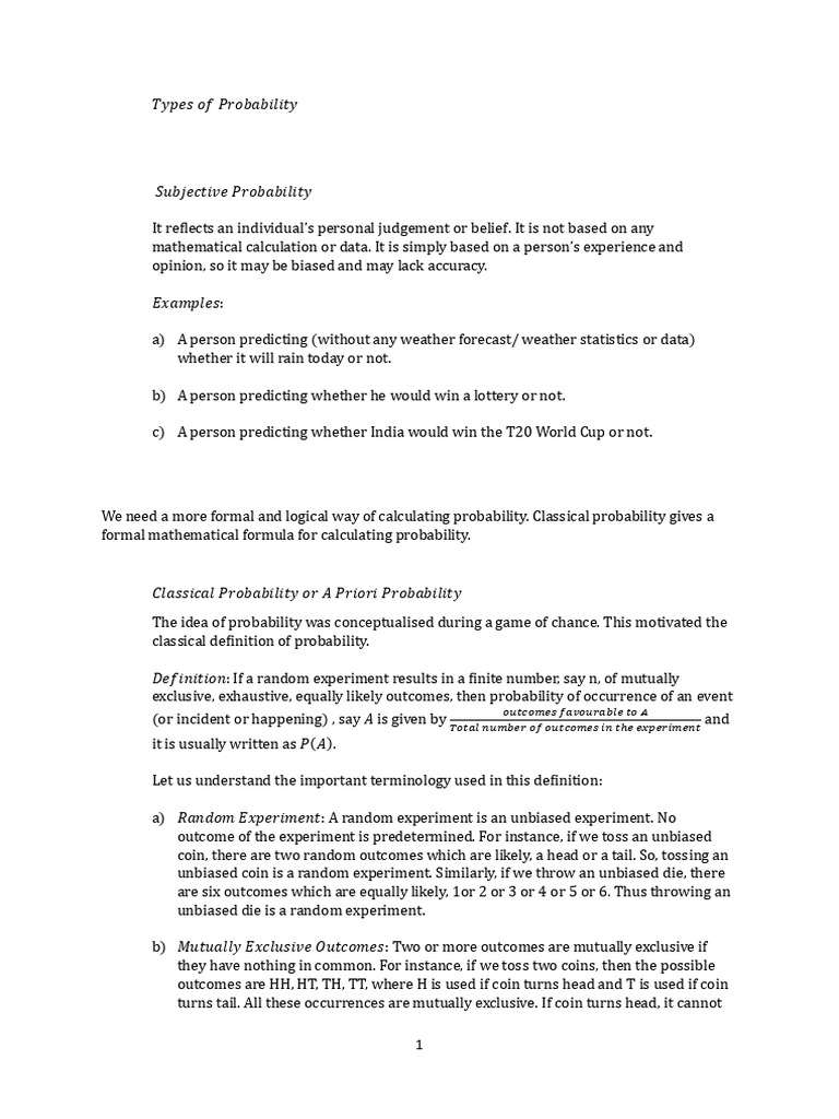 Lecture1 Probability Pdf Probability Function Mathematics