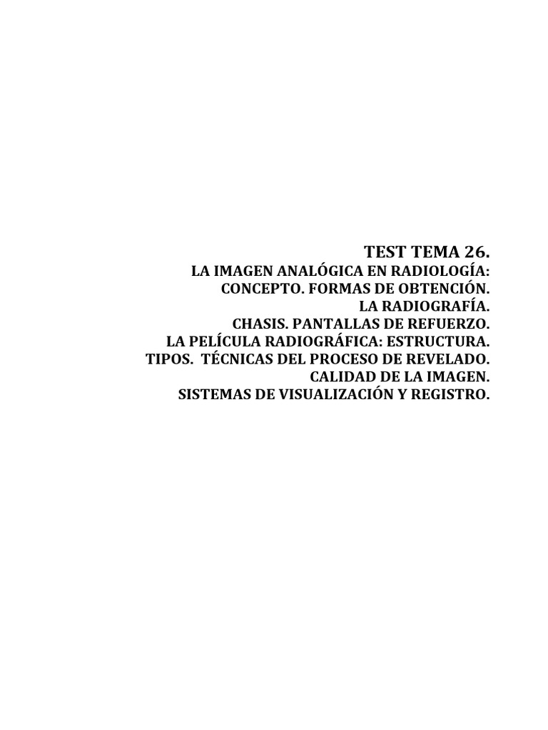 Imagen Analógica en Radiología: Conceptos Clave | PDF | Rayo X | Óptica