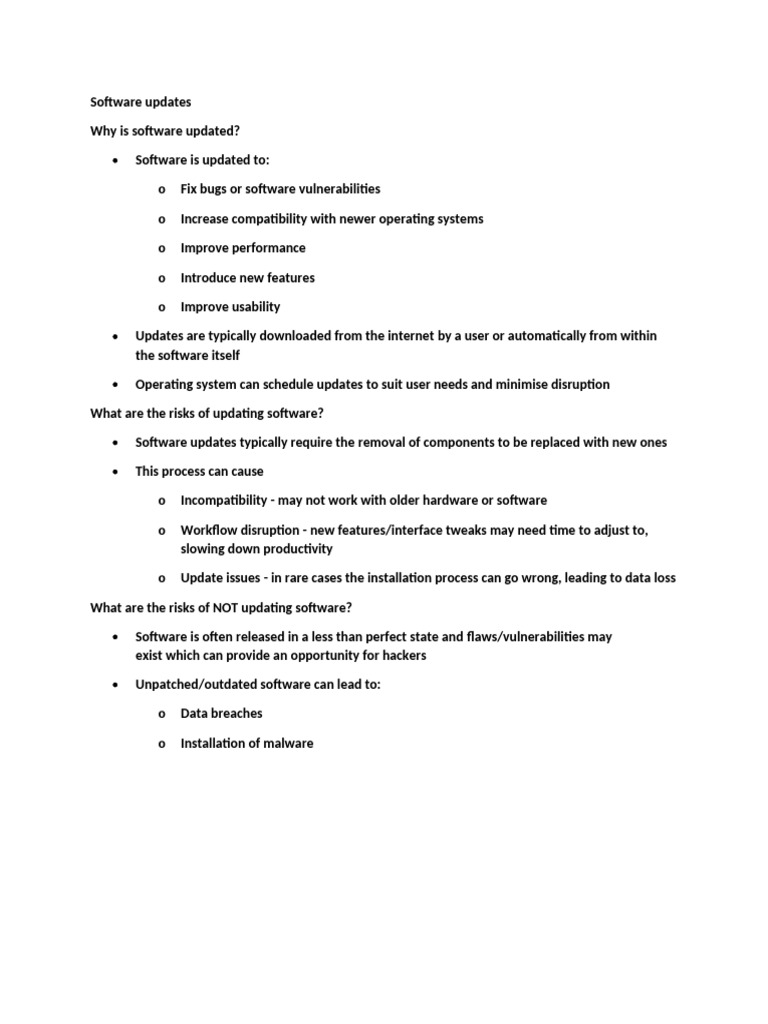Software updates pdf