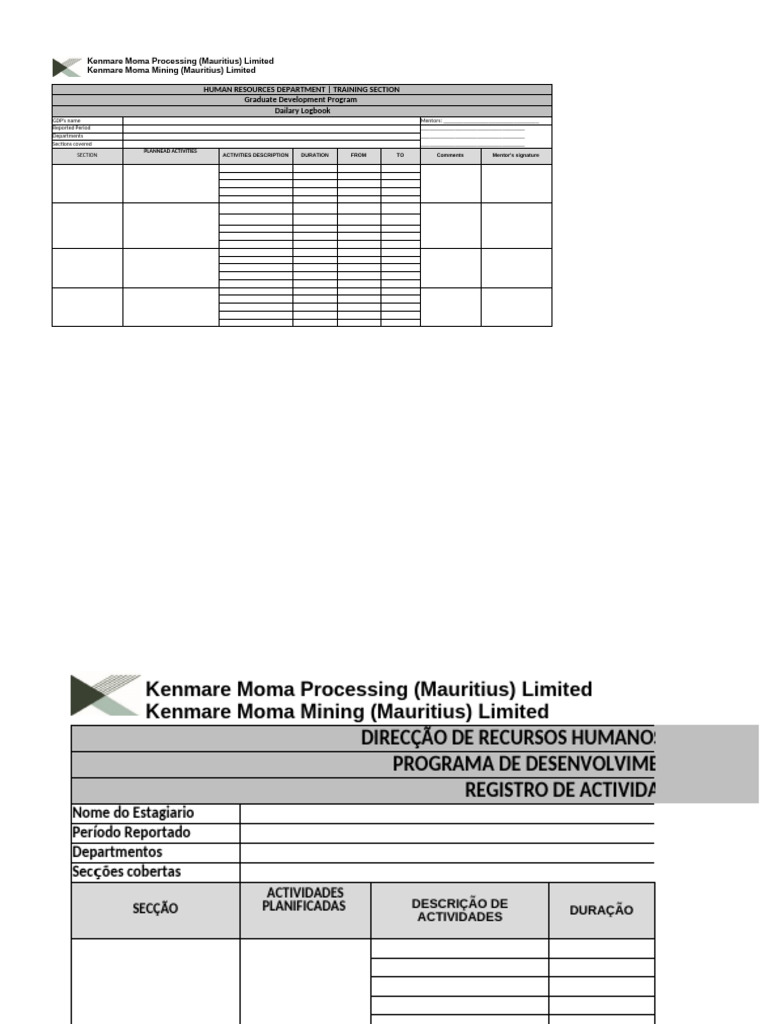 Logbook do Programa de Desenvolvimento de Graduados | PDF