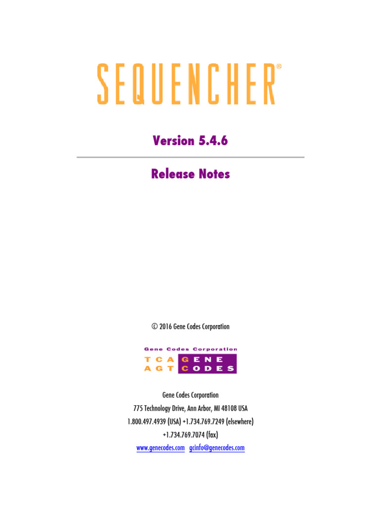Sequencher 5.4.6 Release Notes Summary | PDF | World Wide Web ...
