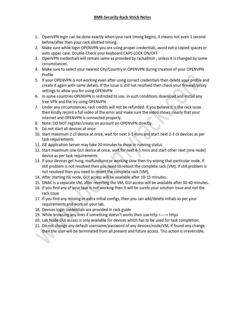 BMR Security Rack Usage Guidelines | PDF | System Software | Software