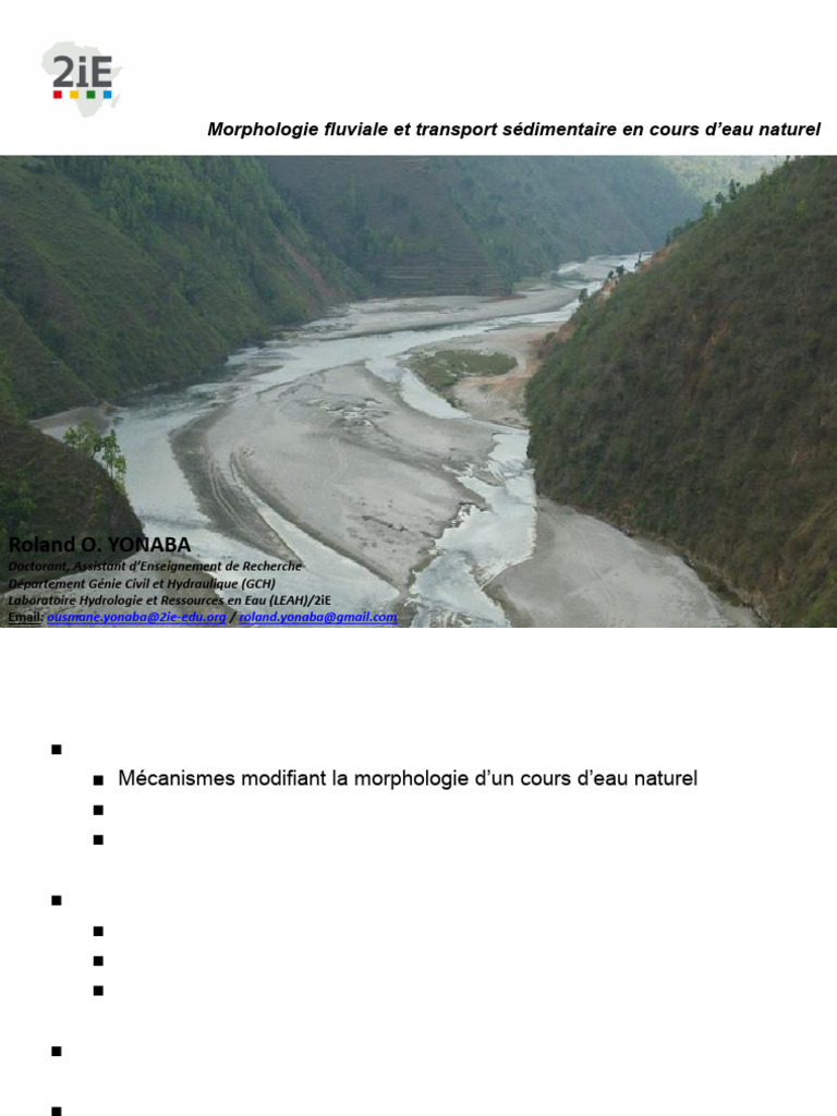 Morphologie Fluviale et Transport Sédimentaire | PDF | Ruisseau ...