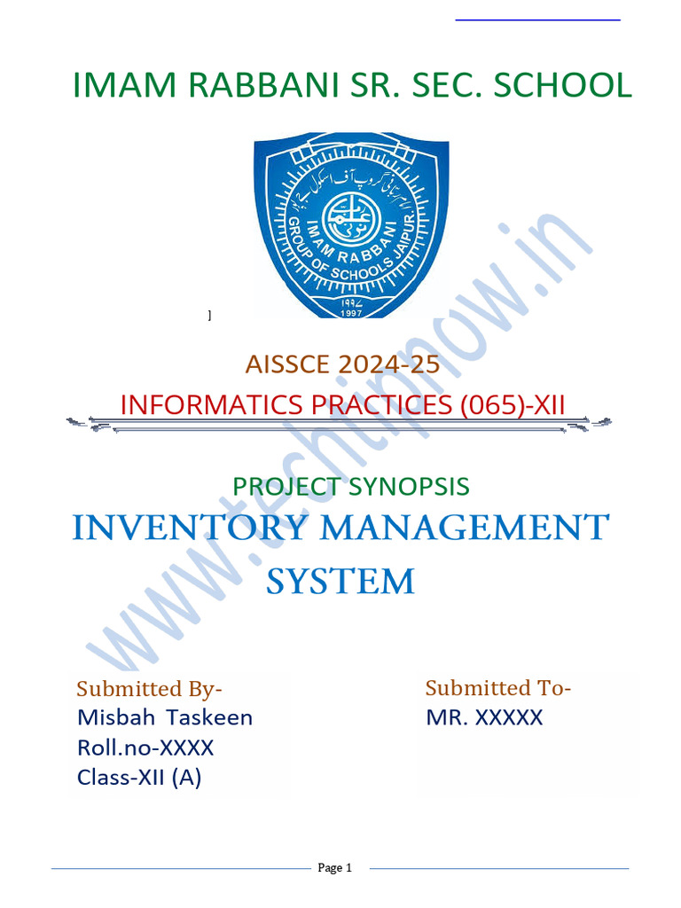project-synopsis-Inventory-management-system.pdf | PDF | My Sql ... image.