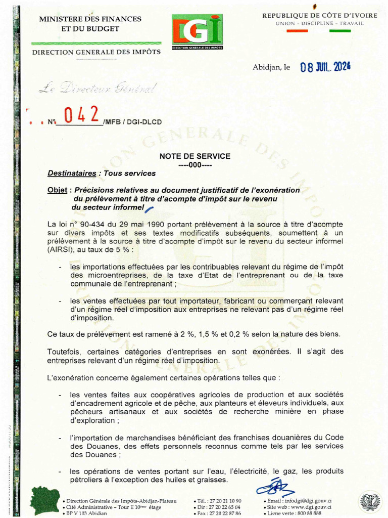 Exonération AIRSI : Précisions et Attestation | PDF | Impôts | Impôt ...