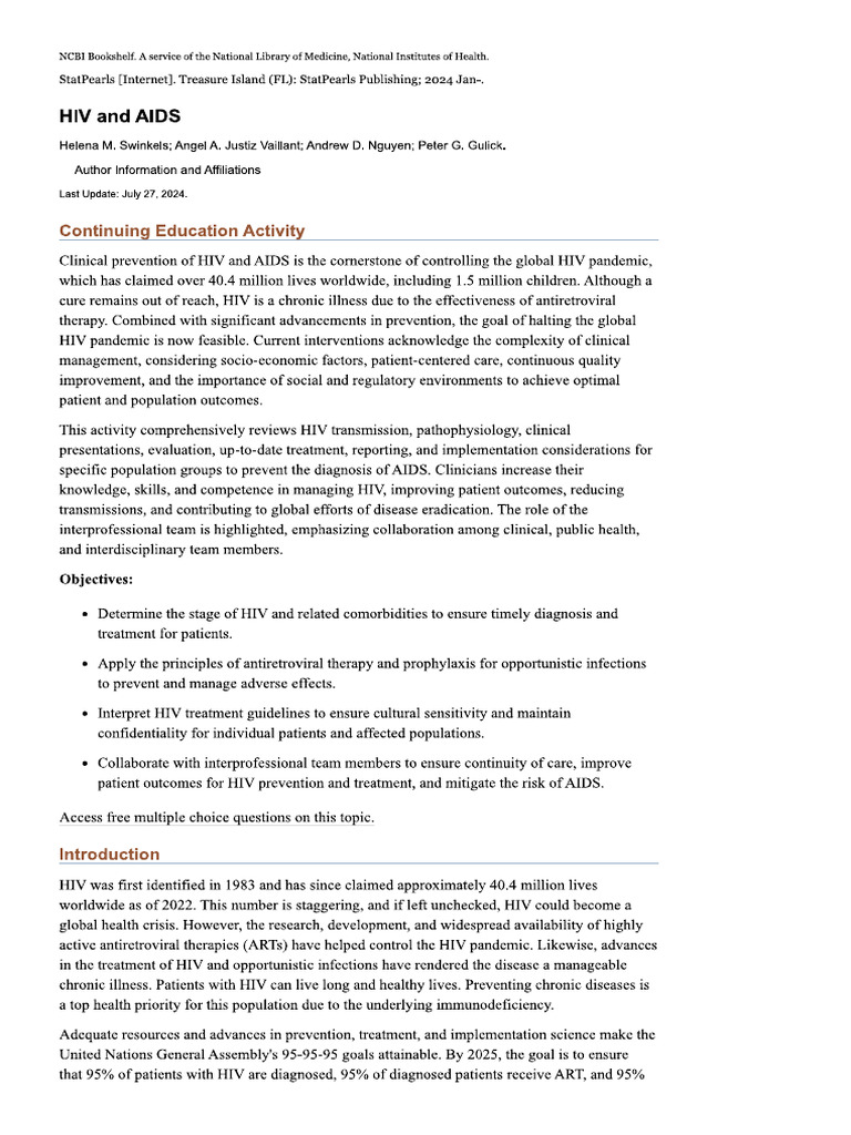 HIV and AIDS - 1 | PDF