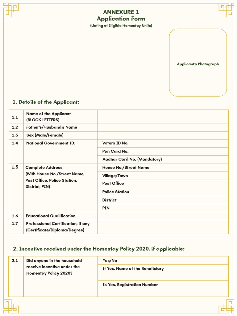 homestay form | PDF