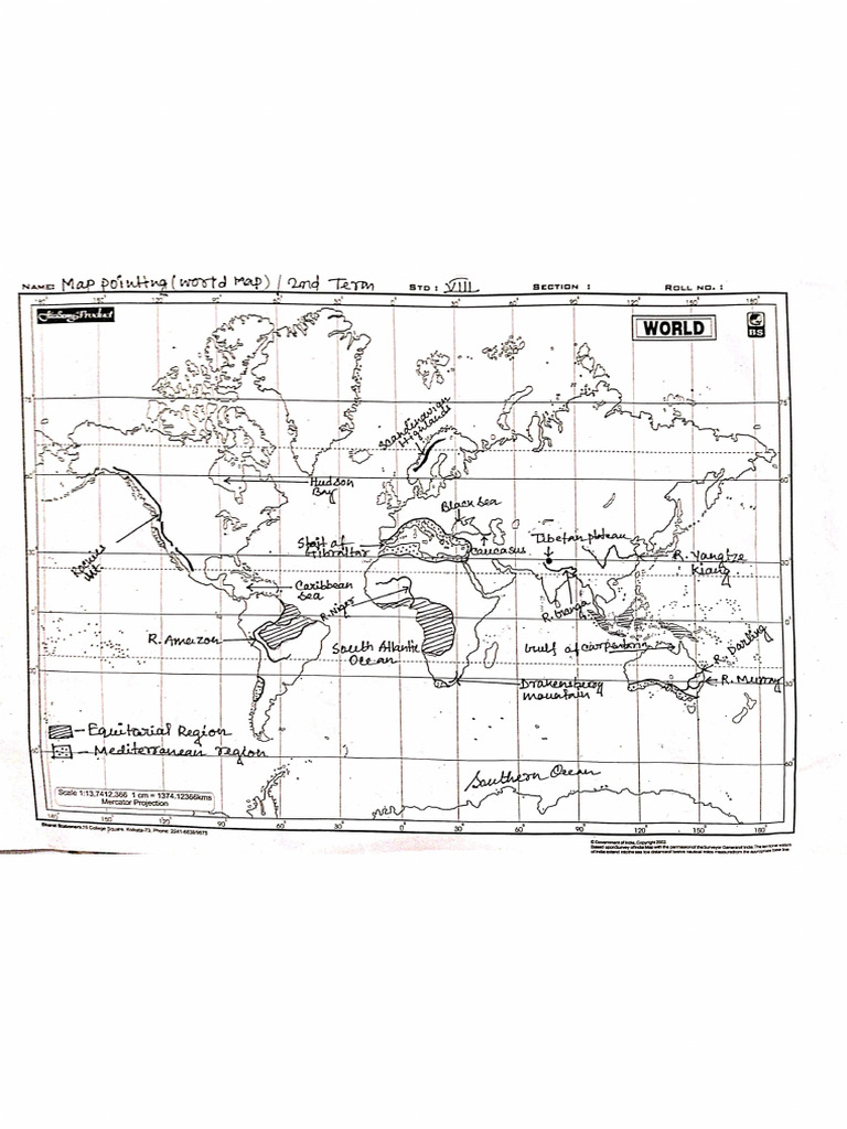 Class 8 2nd Term Map Pointing | PDF