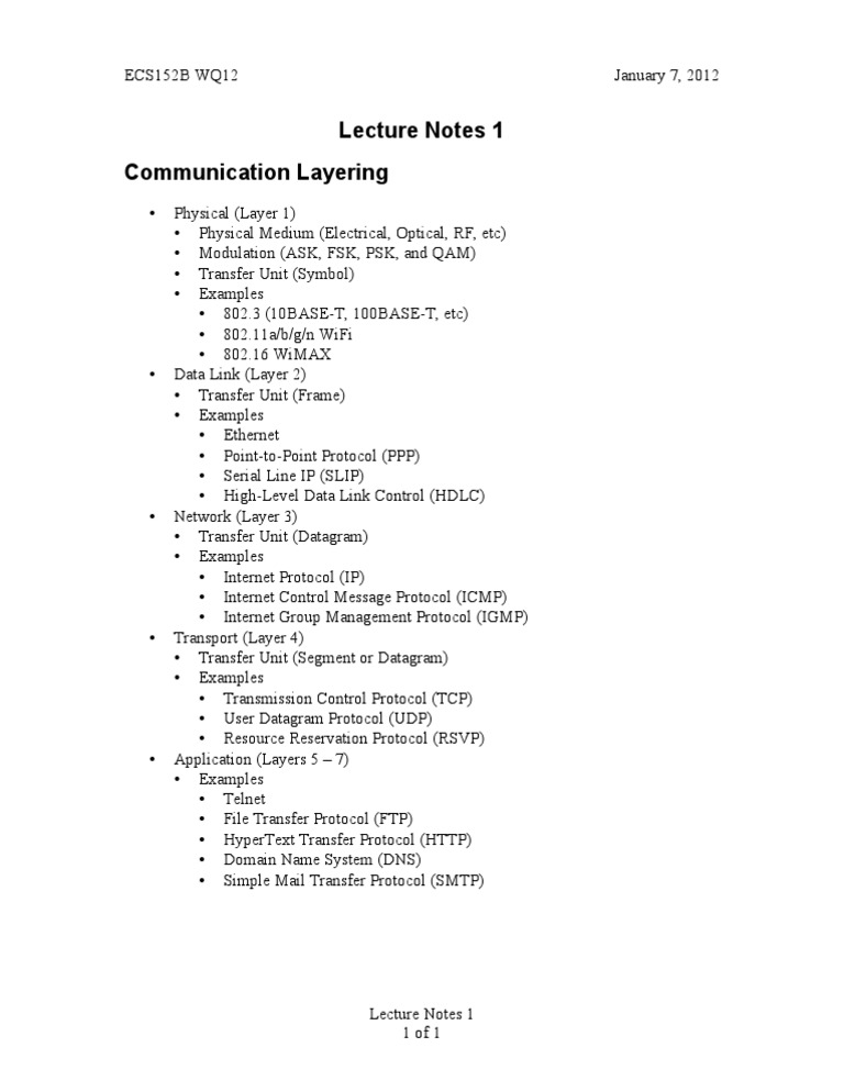 Communication Layering in Networking | PDF