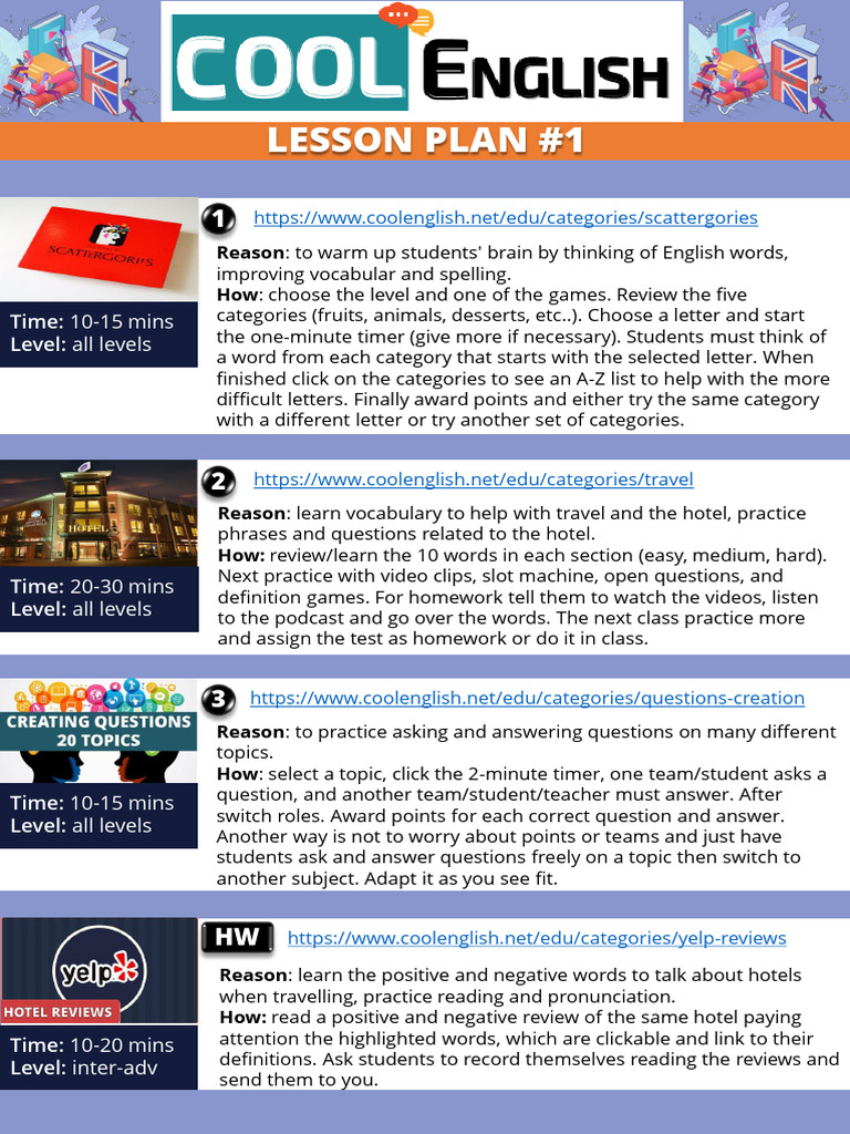 cool+english+lesson+1 | PDF | Vocabulary | Question