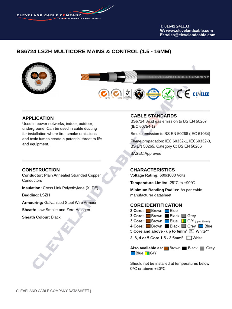 1.5mm SWA Cable Pricing and Specs | PDF | Electrical Engineering ...
