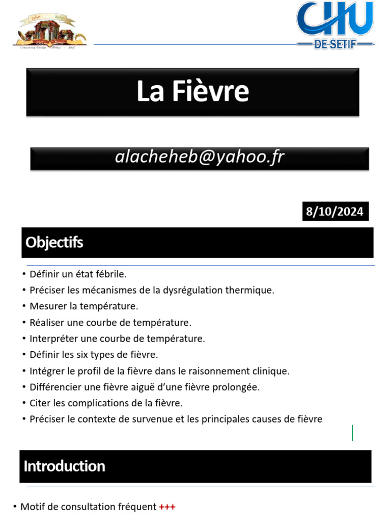 Comprendre la Fièvre : Définition et Diagnostic | PDF | Fièvre | Causes ...