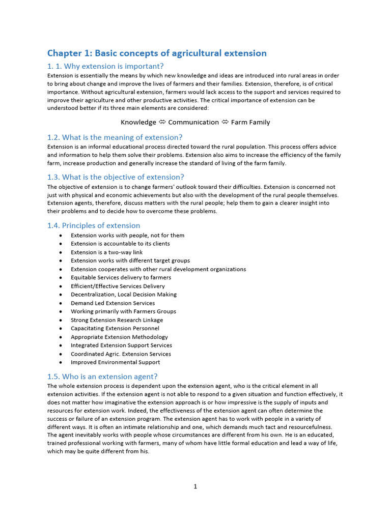 Importance of Agricultural Extension | PDF | Knowledge | Adult Education