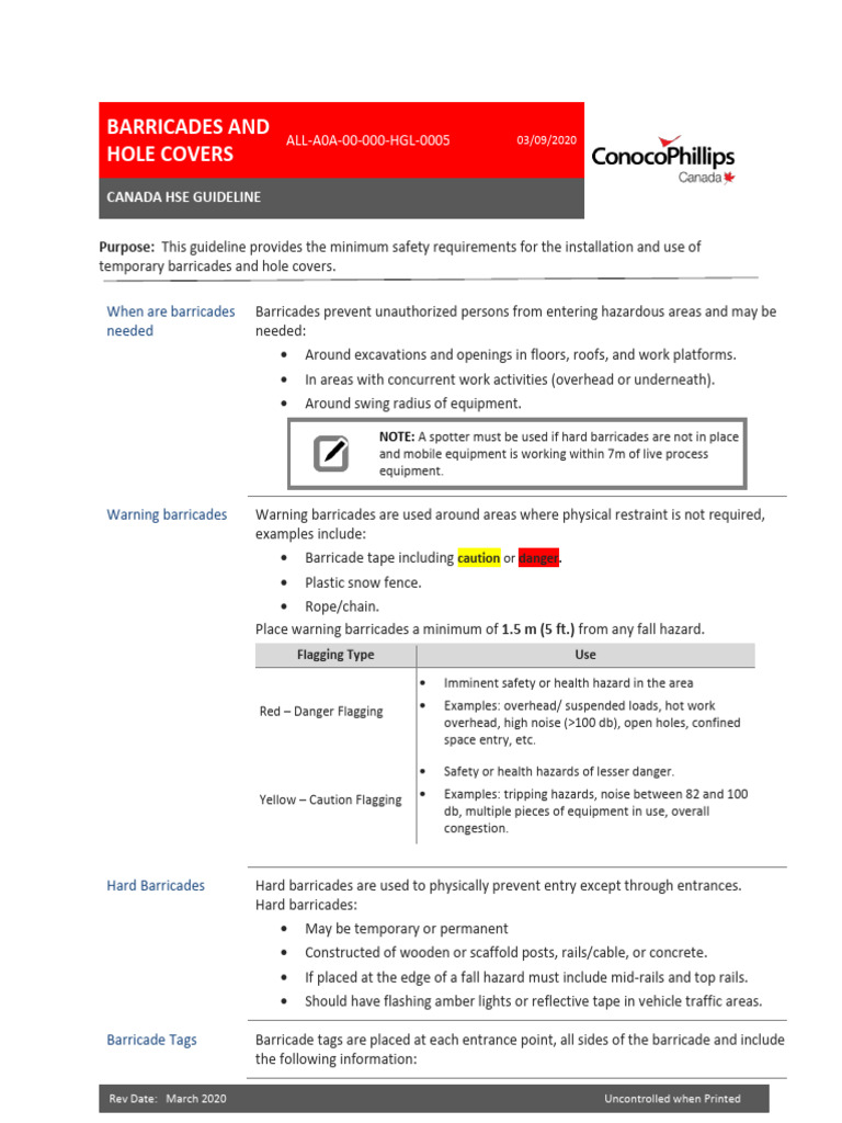 Barricades And Hole Covers Pdf