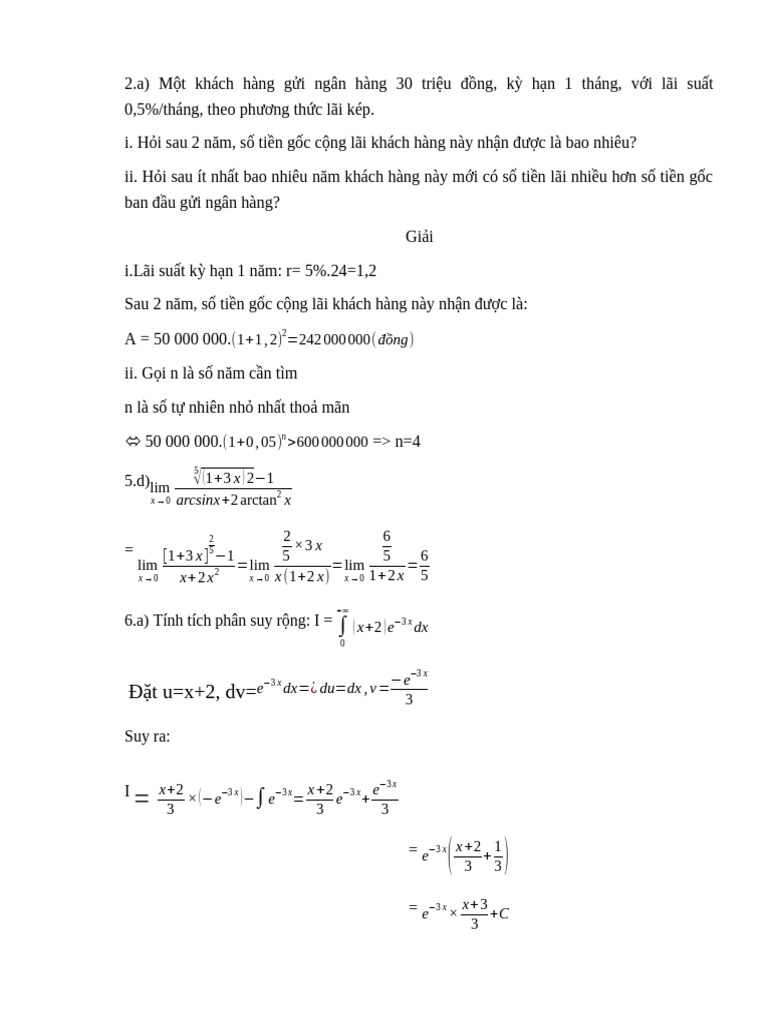 Bài Tiểu Luận Toán Cc C1 | PDF
