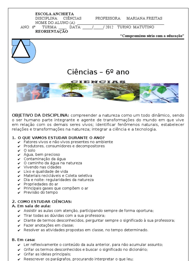 Conteúdo de Ciências - 6º Ano | PDF