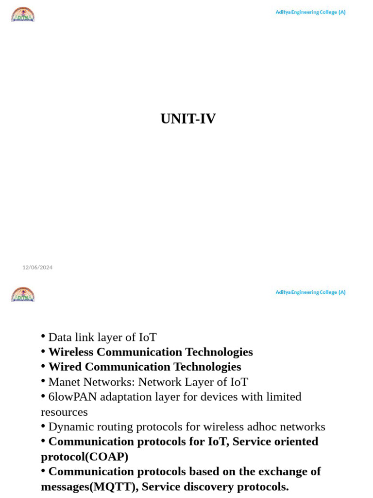 IoT CSE U 4 | PDF | Computer Network | Internet Protocols