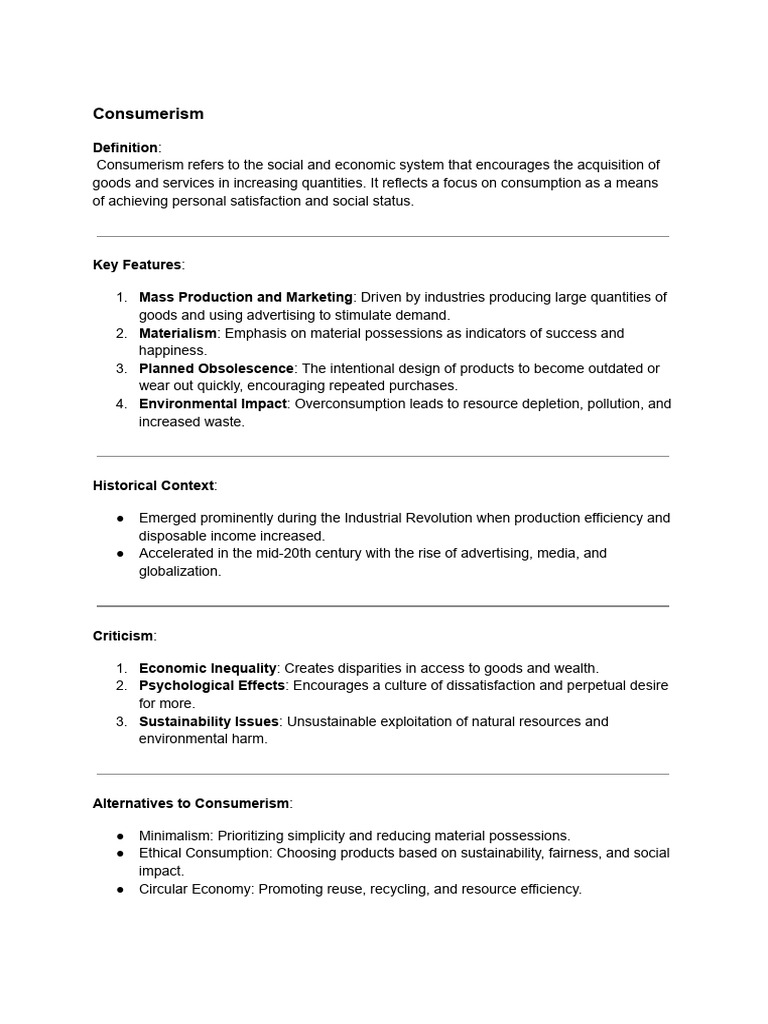 Consumerism | PDF