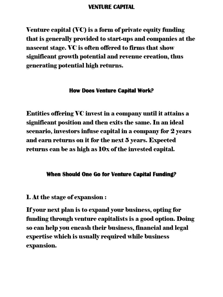 Unit 1-3 | PDF | Corporate Finance | Venture Capital