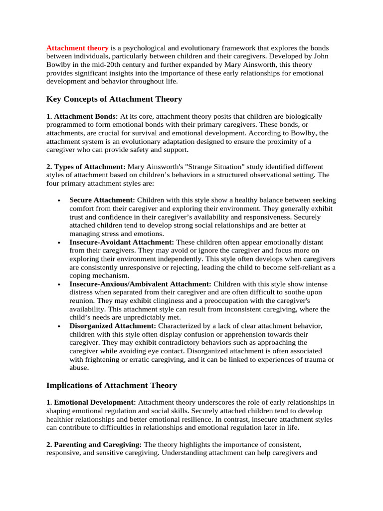 Attachment , developmental, system theory | PDF | Attachment Theory ...