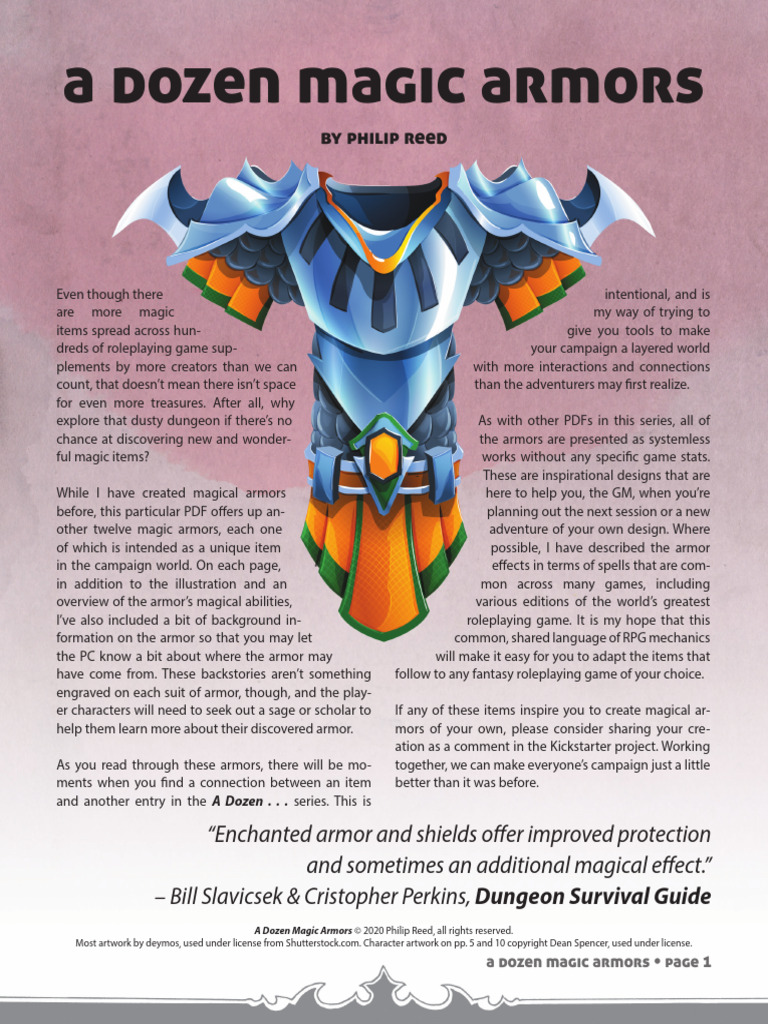 Magic Armors | PDF | Role Playing Games | Dwarf (Dungeons & Dragons)