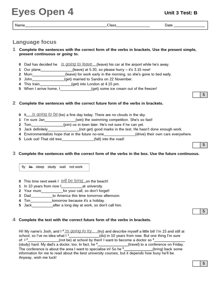 Unit 3 Test A Klasa 5 Unit 3 - Test B | PDF