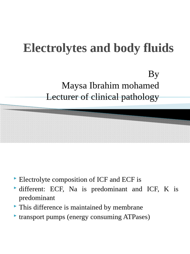 Electrolytes and Body Fluids | PDF | Kidney | Medical Specialties