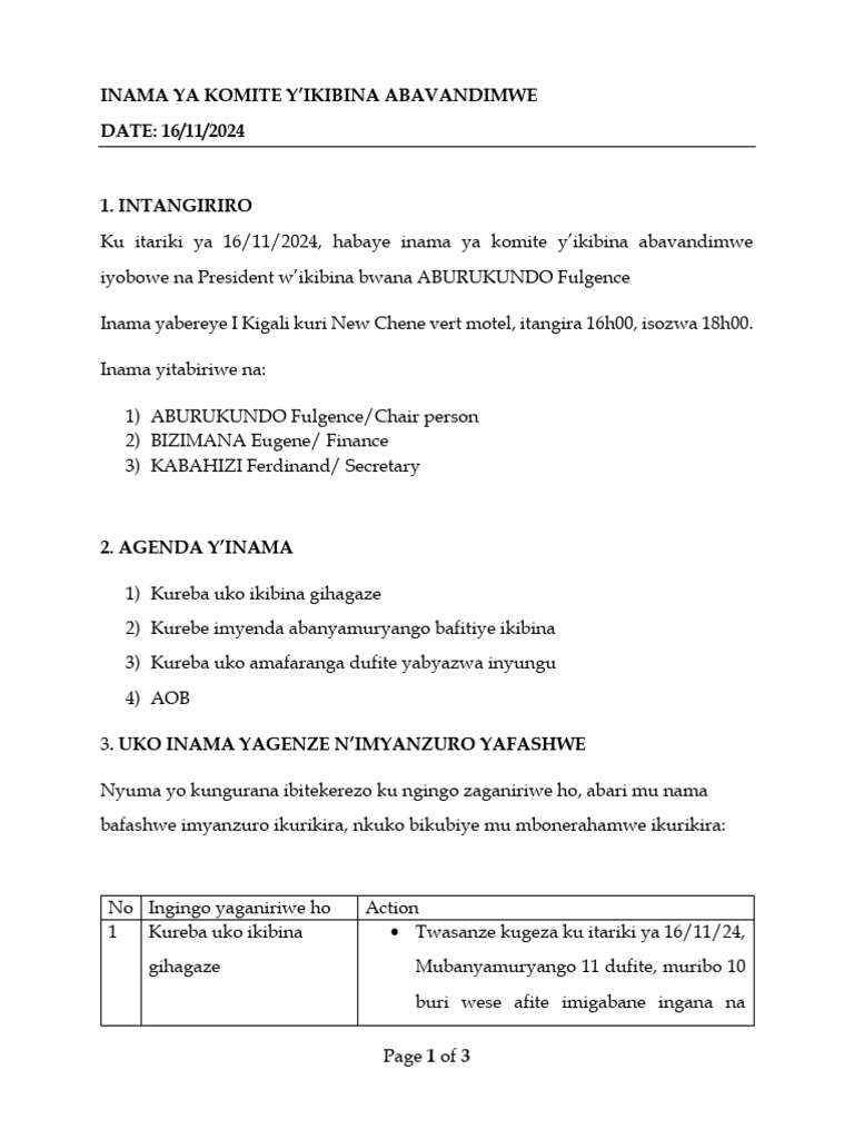 INAMA YA KOMITE 16 - Nov-24 | PDF