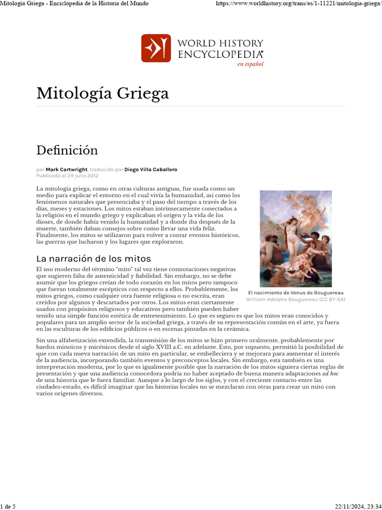 Mitología Griega - Enciclopedia de La Historia Del Mundo | PDF ...