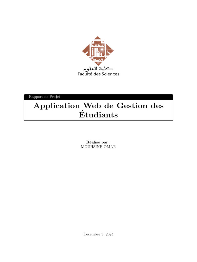Application Web de Gestion Étudiante | PDF | Internet | Internet et Web