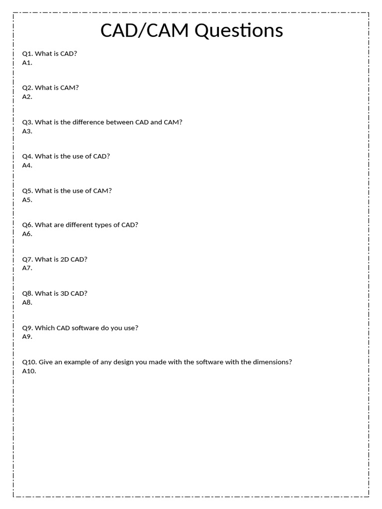 CAD CAM Questions | PDF