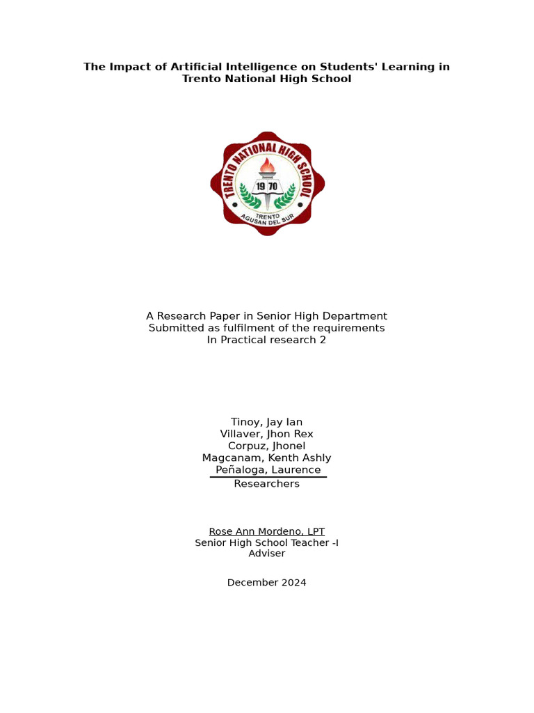 The Impact of Artificial Intelligence On Students | PDF | Artificial ...