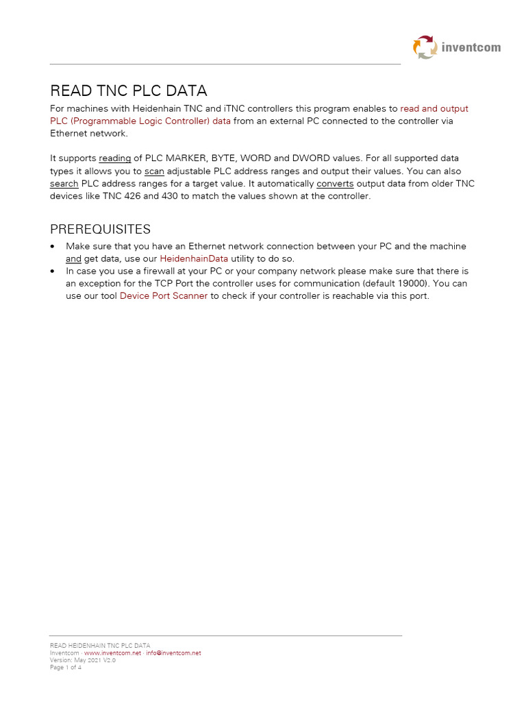 Read Tnc Plc Data | PDF | Programmable Logic Controller | Computer Network
