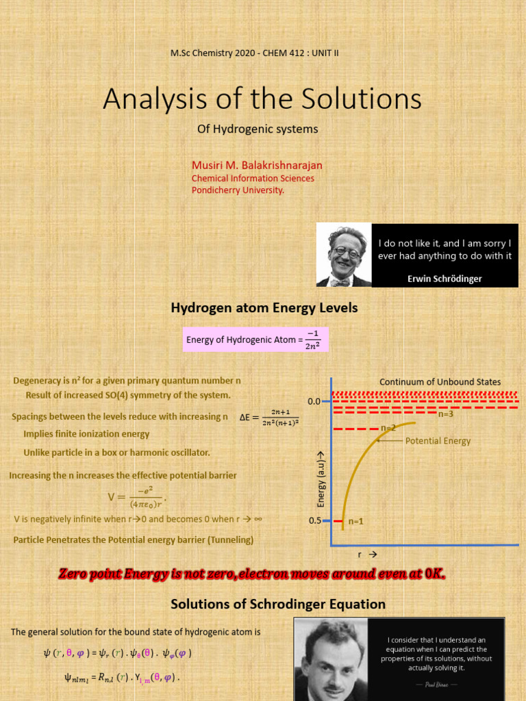 Hydrogenic Systems Analysis and Solutions | PDF | Electron | Atomic Orbital