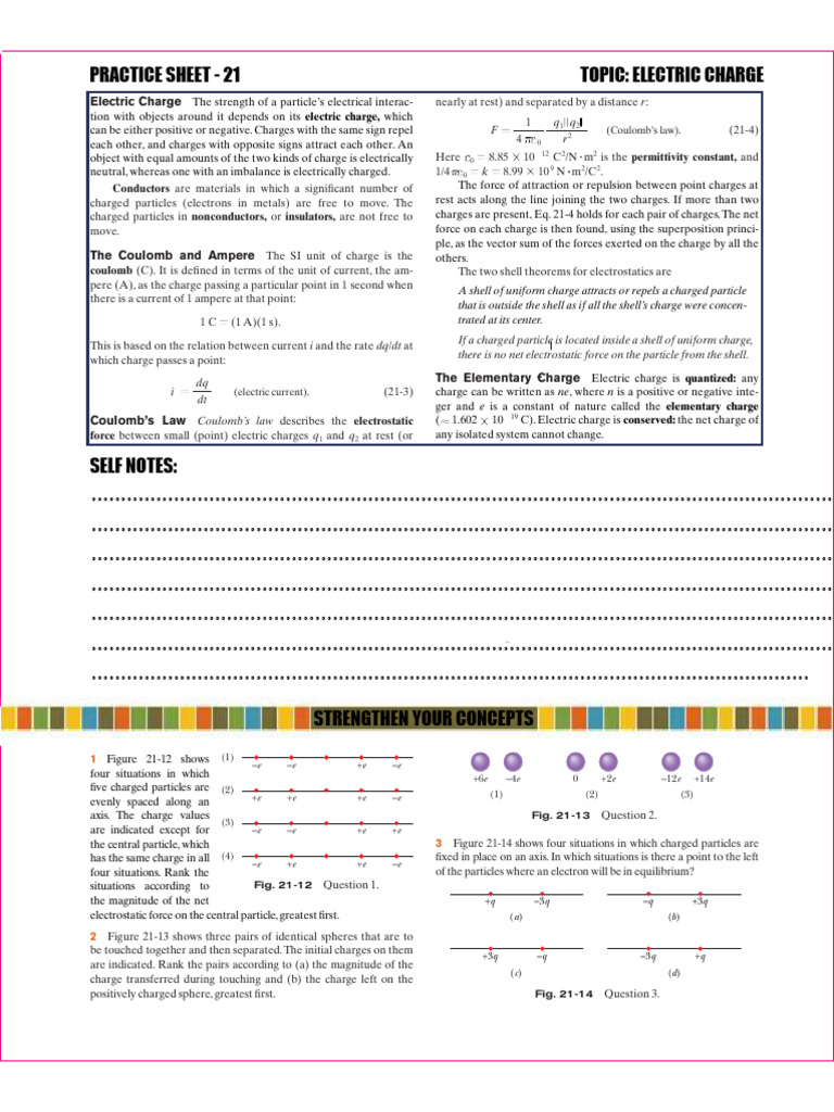 Practice Sheets 21-31 Resnick | PDF