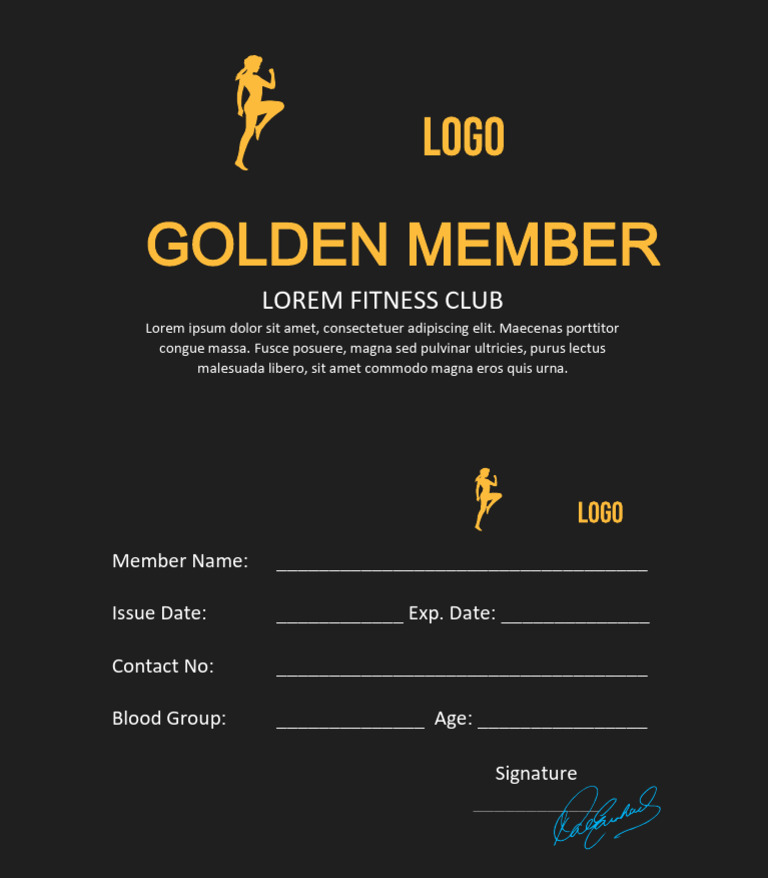 Gym Membership Id Card Design | PDF