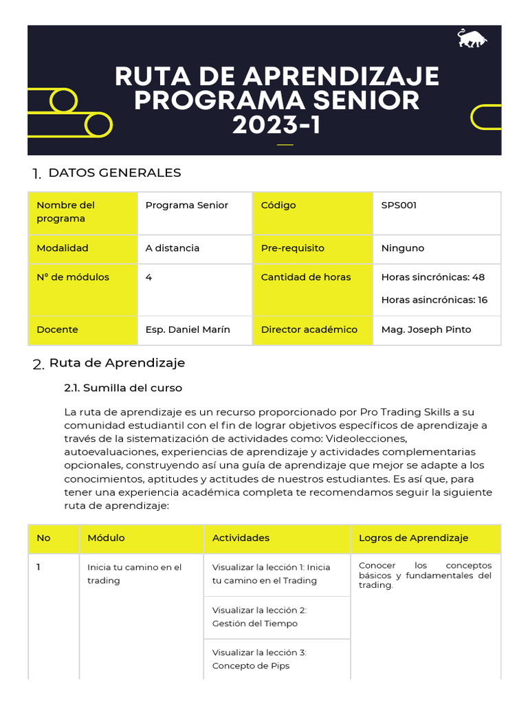 Ruta de Aprendizaje: Programa Senior 2023 | PDF | Aprendizaje