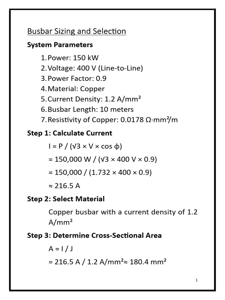 Copper Busbar Sizing Guide | PDF