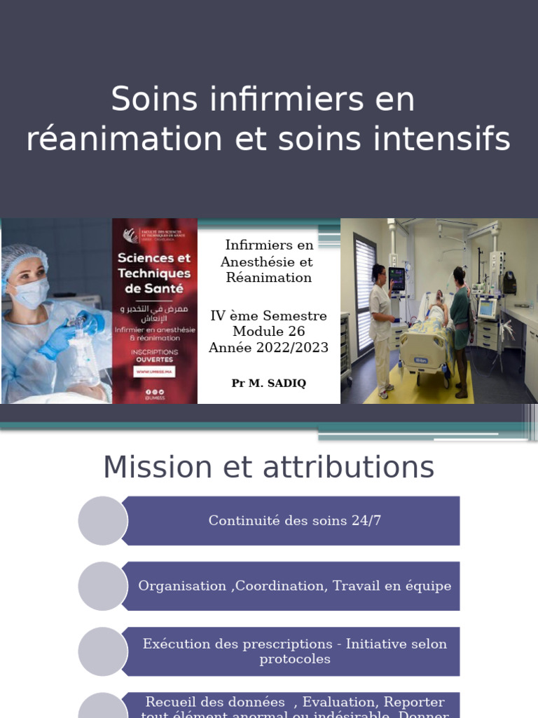 Soins infirmiers en réanimation 2023 | PDF | Médecine de soins ...