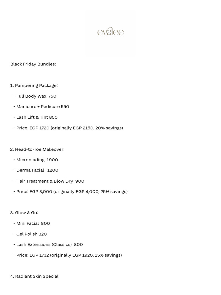 Evalee Packages | PDF