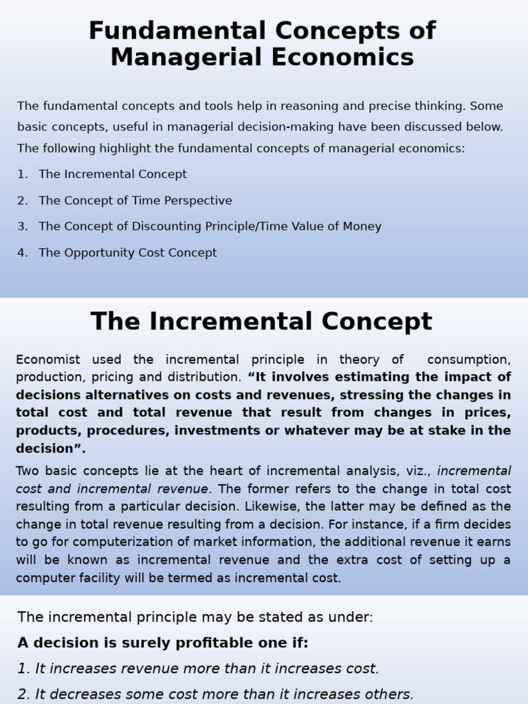 Key Concepts in Managerial Economics | PDF | Long Run And Short Run ...