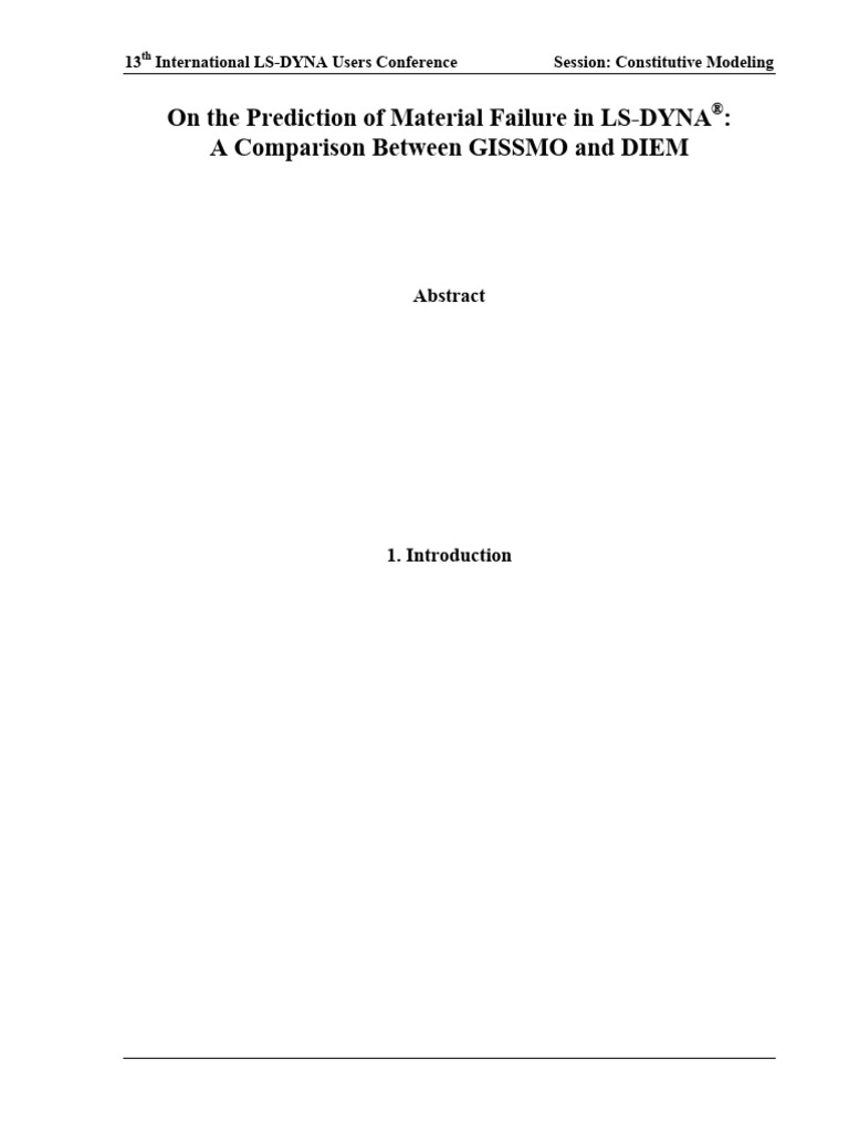 GISSMO vs DIEM: Material Failure Models | PDF | Fracture | Ductility